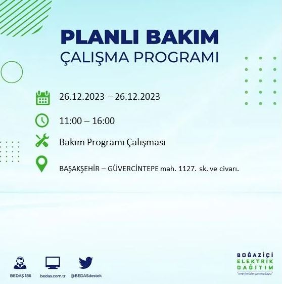 Foto - İstanbul'da bugün elektrik kesintisi yapılacak! İşte o ilçe ve sokaklar