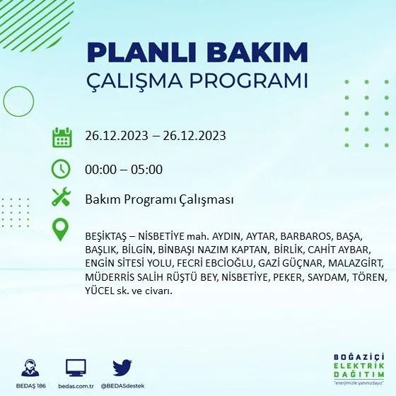 Foto - İstanbul'da bugün elektrik kesintisi yapılacak! İşte o ilçe ve sokaklar