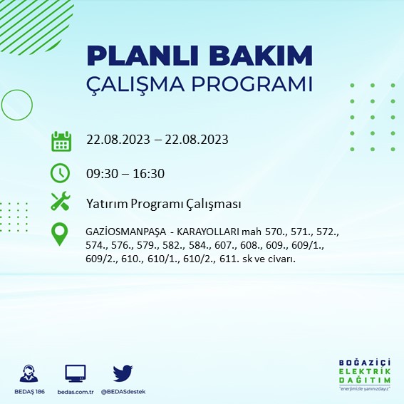 Foto - İstanbul'da büyük elektrik kesintisi! Bu ilçelerde yaşayanlar dikkat,...Mumları hazırlayın, telefonları şarj edin
