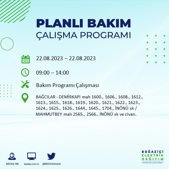 Foto - İstanbul'da büyük elektrik kesintisi! Bu ilçelerde yaşayanlar dikkat,...Mumları hazırlayın, telefonları şarj edin