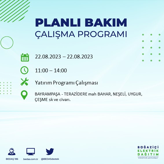 Foto - İstanbul'da büyük elektrik kesintisi! Bu ilçelerde yaşayanlar dikkat,...Mumları hazırlayın, telefonları şarj edin