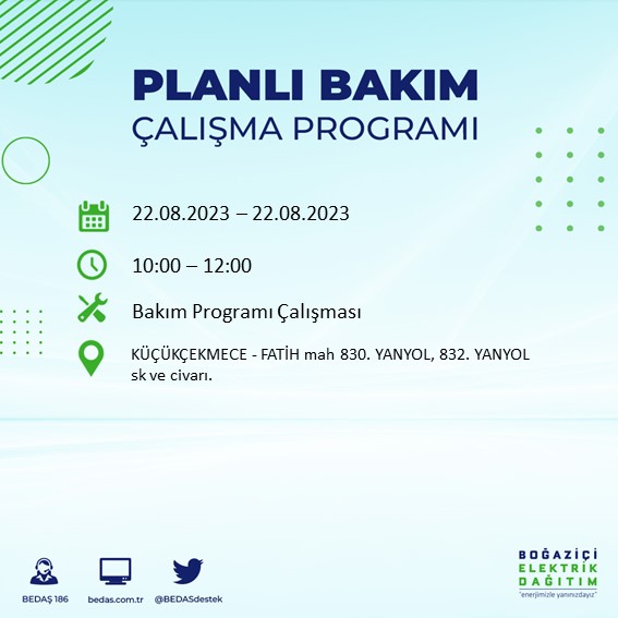Foto - İstanbul'da büyük elektrik kesintisi! Bu ilçelerde yaşayanlar dikkat,...Mumları hazırlayın, telefonları şarj edin