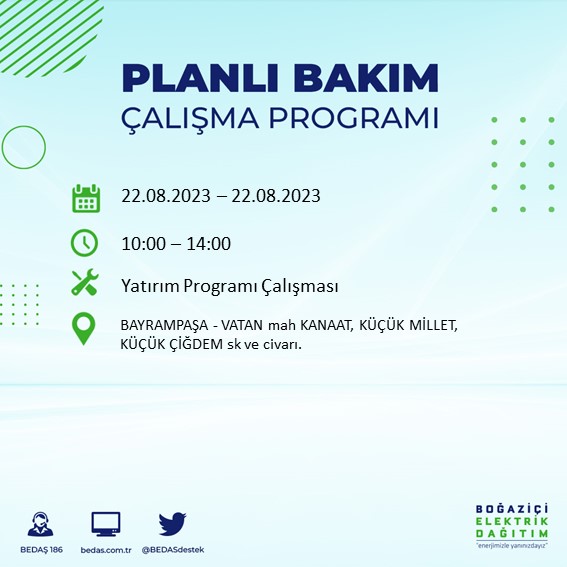 Foto - İstanbul'da büyük elektrik kesintisi! Bu ilçelerde yaşayanlar dikkat,...Mumları hazırlayın, telefonları şarj edin