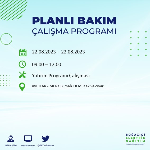 Foto - İstanbul'da büyük elektrik kesintisi! Bu ilçelerde yaşayanlar dikkat,...Mumları hazırlayın, telefonları şarj edin