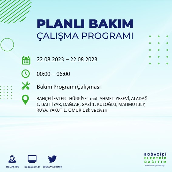 Foto - İstanbul'da büyük elektrik kesintisi! Bu ilçelerde yaşayanlar dikkat,...Mumları hazırlayın, telefonları şarj edin
