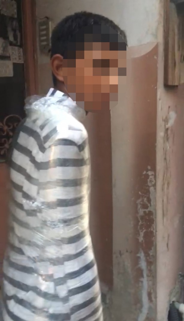 Foto - İstanbul'da flaş olay! Hırsızı yakalayıp streç filme sardı