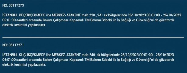 Foto - İstanbul'da saatlerce elektrik kesilecek! İşte o ilçeler