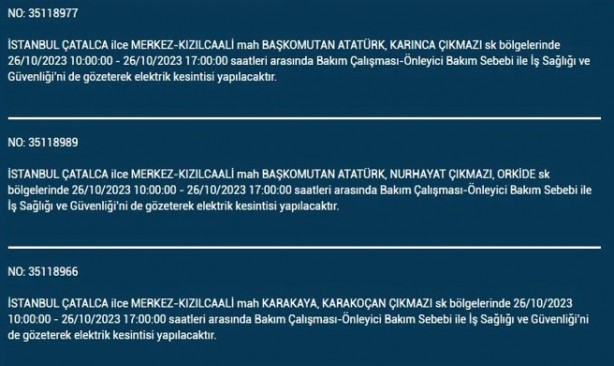 Foto - İstanbul'da saatlerce elektrik kesilecek! İşte o ilçeler