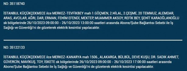 Foto - İstanbul'da saatlerce elektrik kesilecek! İşte o ilçeler