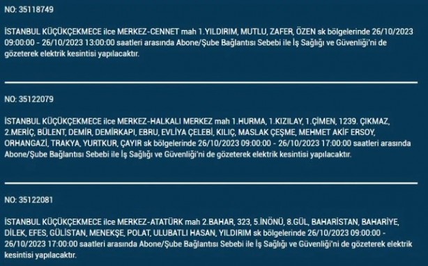 Foto - İstanbul'da saatlerce elektrik kesilecek! İşte o ilçeler