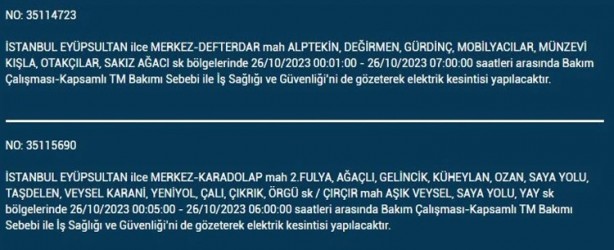 Foto - İstanbul'da saatlerce elektrik kesilecek! İşte o ilçeler