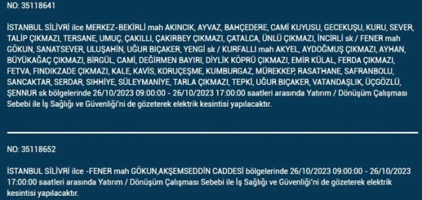 Foto - İstanbul'da saatlerce elektrik kesilecek! İşte o ilçeler