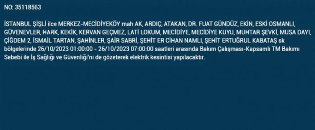 Foto - İstanbul'da saatlerce elektrik kesilecek! İşte o ilçeler