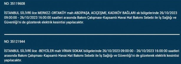 Foto - İstanbul'da saatlerce elektrik kesilecek! İşte o ilçeler