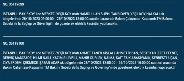 Foto - İstanbul'da saatlerce elektrik kesilecek! İşte o ilçeler