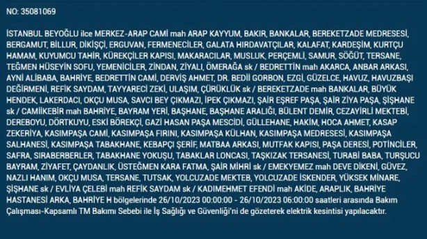 Foto - İstanbul'da saatlerce elektrik kesilecek! İşte o ilçeler