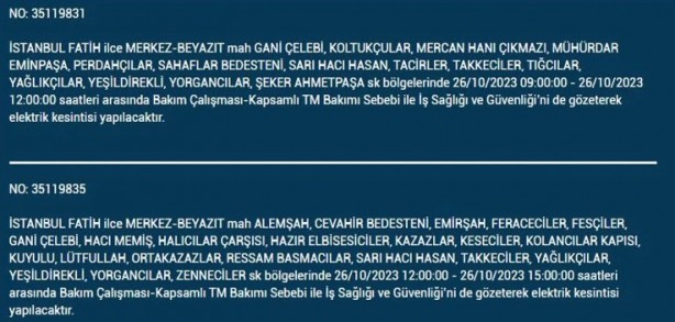 Foto - İstanbul'da saatlerce elektrik kesilecek! İşte o ilçeler
