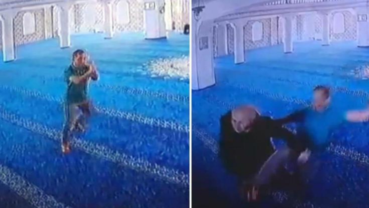 İstanbul’daki o camide skandal görüntü! Bunu yaptı diye önce uyardı, sonra tekme tokat dövdü