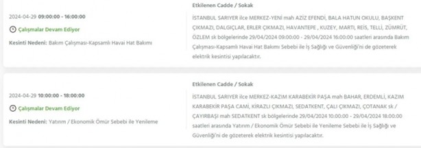 Foto - İstanbullular dikkat! BEDAŞ 29 Nisan Pazartesi elektrik kesintisi olacağını duyurdu