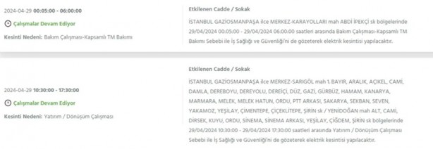 Foto - İstanbullular dikkat! BEDAŞ 29 Nisan Pazartesi elektrik kesintisi olacağını duyurdu