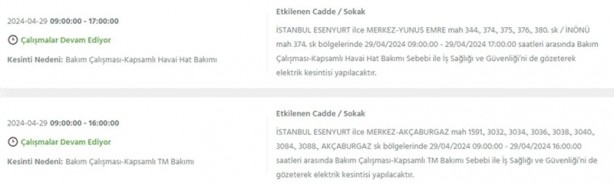 Foto - İstanbullular dikkat! BEDAŞ 29 Nisan Pazartesi elektrik kesintisi olacağını duyurdu