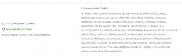 Foto - İstanbullular dikkat! BEDAŞ 29 Nisan Pazartesi elektrik kesintisi olacağını duyurdu