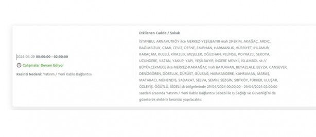 Foto - İstanbullular dikkat! BEDAŞ 29 Nisan Pazartesi elektrik kesintisi olacağını duyurdu