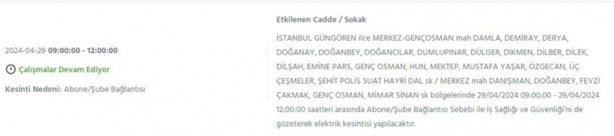 Foto - İstanbullular dikkat! BEDAŞ 29 Nisan Pazartesi elektrik kesintisi olacağını duyurdu