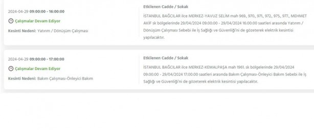 Foto - İstanbullular dikkat! BEDAŞ 29 Nisan Pazartesi elektrik kesintisi olacağını duyurdu