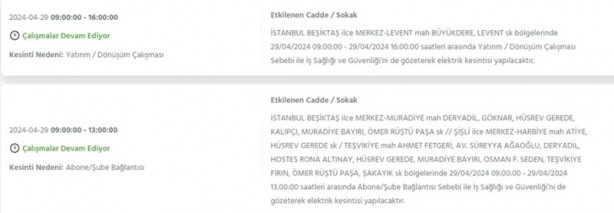 Foto - İstanbullular dikkat! BEDAŞ 29 Nisan Pazartesi elektrik kesintisi olacağını duyurdu