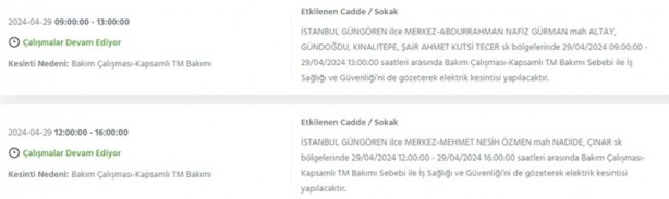 Foto - İstanbullular dikkat! BEDAŞ 29 Nisan Pazartesi elektrik kesintisi olacağını duyurdu