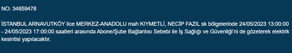 Foto - İstanbullular dikkat... Bu ilçelerde elektrik kesintisi yapılacak!