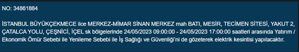 Foto - İstanbullular dikkat... Bu ilçelerde elektrik kesintisi yapılacak!