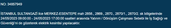 Foto - İstanbullular dikkat... Bu ilçelerde elektrik kesintisi yapılacak!