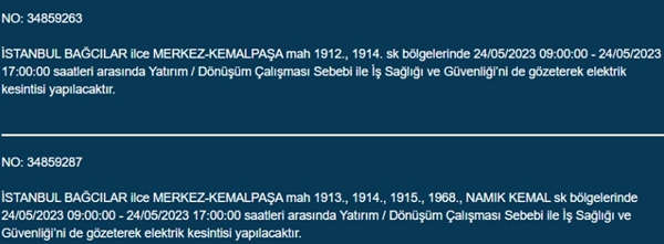 Foto - İstanbullular dikkat... Bu ilçelerde elektrik kesintisi yapılacak!