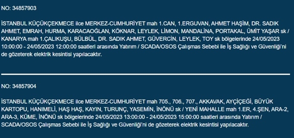 Foto - İstanbullular dikkat... Bu ilçelerde elektrik kesintisi yapılacak!