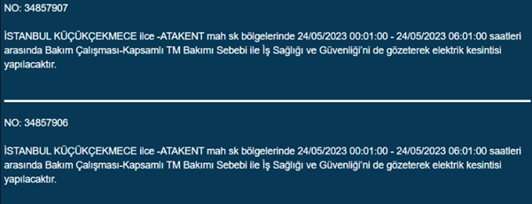 Foto - İstanbullular dikkat... Bu ilçelerde elektrik kesintisi yapılacak!
