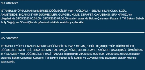 Foto - İstanbullular dikkat... Bu ilçelerde elektrik kesintisi yapılacak!