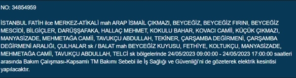 Foto - İstanbullular dikkat... Bu ilçelerde elektrik kesintisi yapılacak!