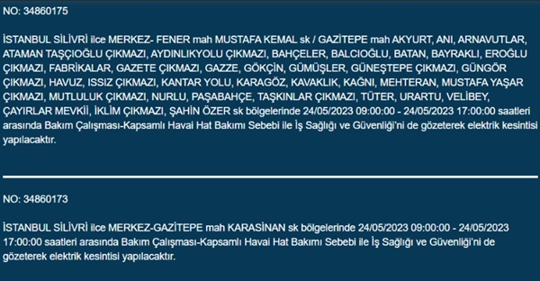 Foto - İstanbullular dikkat... Bu ilçelerde elektrik kesintisi yapılacak!