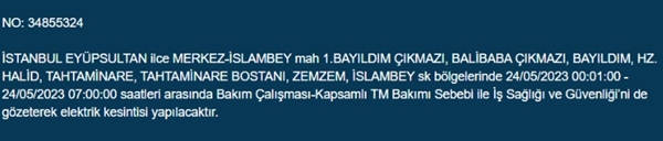 Foto - İstanbullular dikkat... Bu ilçelerde elektrik kesintisi yapılacak!