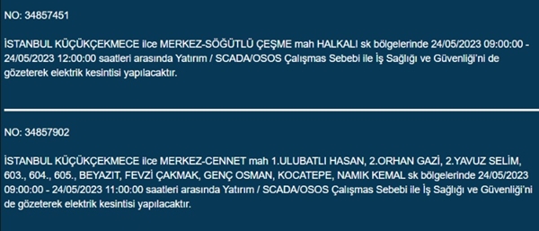 Foto - İstanbullular dikkat... Bu ilçelerde elektrik kesintisi yapılacak!