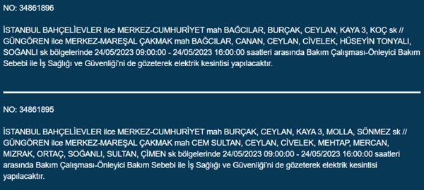 Foto - İstanbullular dikkat... Bu ilçelerde elektrik kesintisi yapılacak!