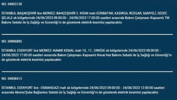 Foto - İstanbullular dikkat! Bu ilçelerde elektrik kesintisi yaşanacak