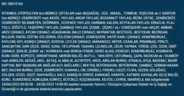 Foto - İstanbullular dikkat! Bu ilçelerde elektrik kesintisi yaşanacak