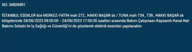 Foto - İstanbullular dikkat! Bu ilçelerde elektrik kesintisi yaşanacak