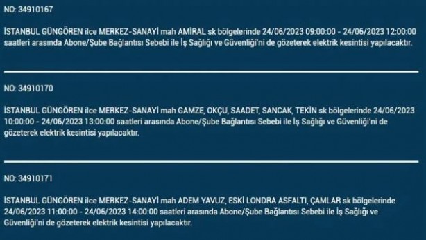 Foto - İstanbullular dikkat! Bu ilçelerde elektrik kesintisi yaşanacak
