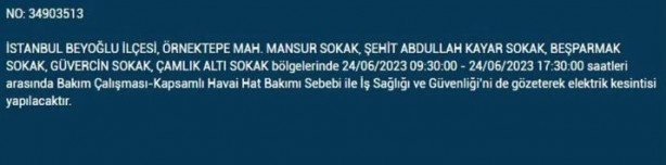 Foto - İstanbullular dikkat! Bu ilçelerde elektrik kesintisi yaşanacak