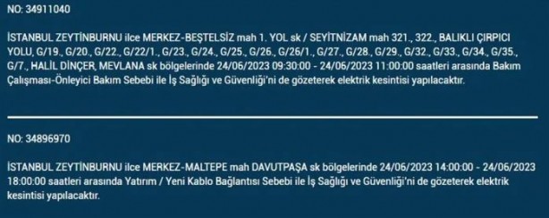 Foto - İstanbullular dikkat! Bu ilçelerde elektrik kesintisi yaşanacak