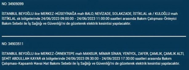 Foto - İstanbullular dikkat! Bu ilçelerde elektrik kesintisi yaşanacak